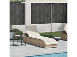 Maison Exclusive - Tumbona Plegable Con Cojín Y Espacio Beige Ratán Sintético