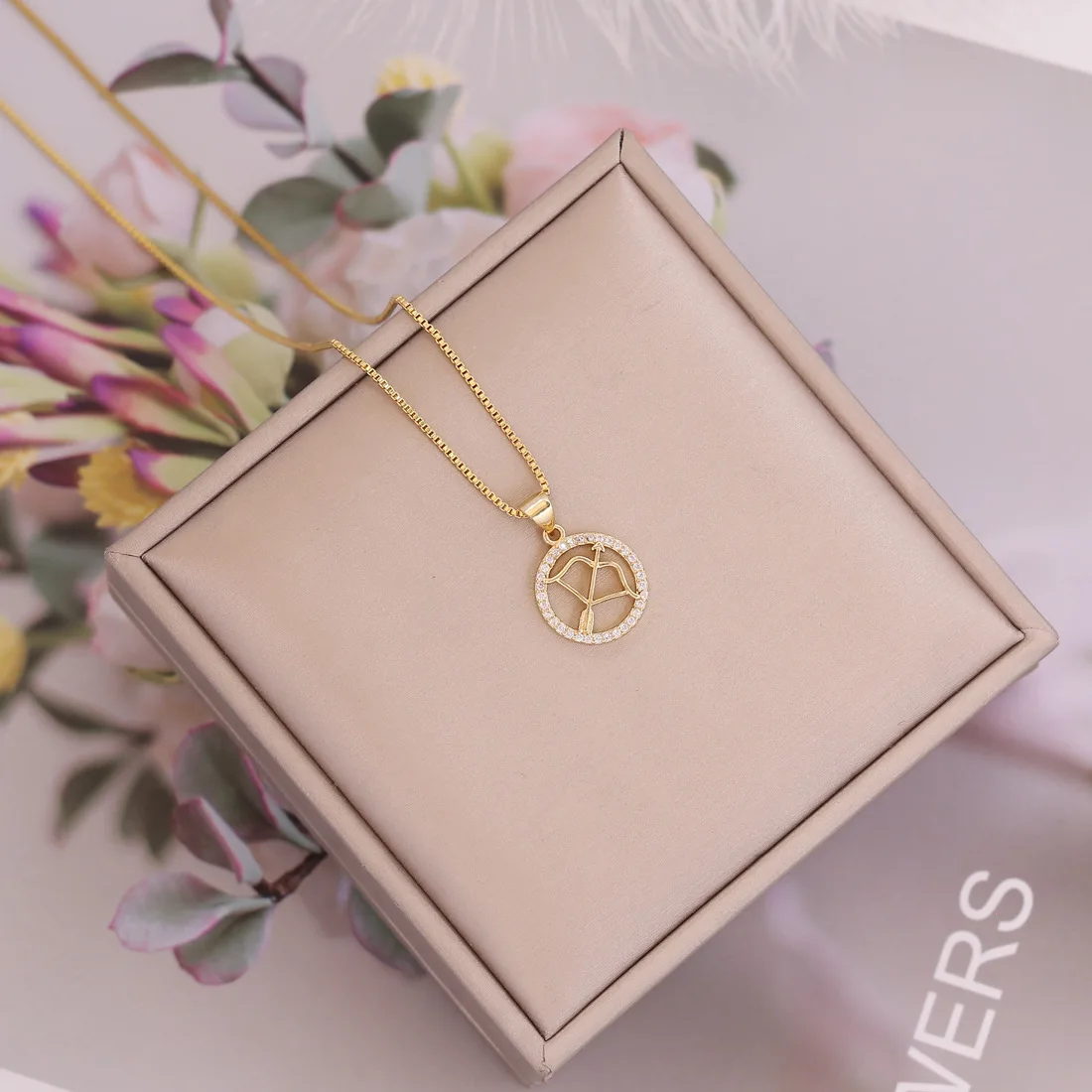 (juego De Disparos) Collar Minimalista Con Colgante Del Zodíaco Y Cadena Para Clavícula