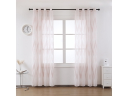 Cortina de gasa estampada 140 x 260 cm Rosa - Individual