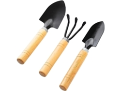 Set Herramientas Jardín Mini, 3 Piezas Mango Madera, Antirrojo, Plantas En Maceta