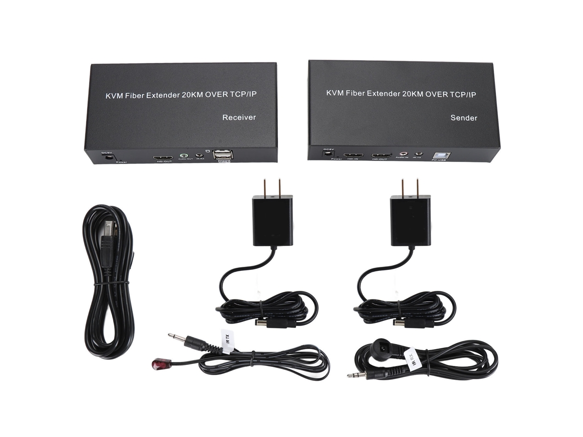 Extensor De Fibra Kvm Hdmi Hdmi A Fibra Transmisión 1080p60hz