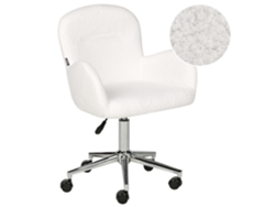 Silla de oficina BELIANI Priddy de Bouclé Blanco 60x60x91