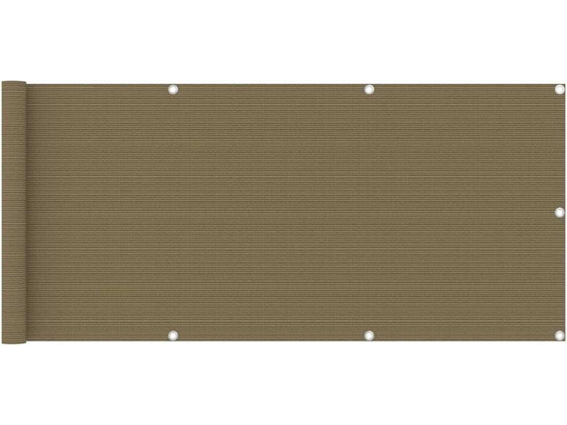 vidaXL Toldo para balcón HDPE gris taupe 75x600 cm