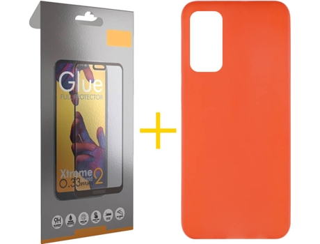 Kit Funda + Protector de Pantalla Huawei P Smart 2021 SKYHE Liso Rojo