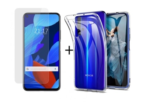 Carcasa + Protector de Pantalla Huawei Nova 5T / Honor 20 TUMUNDOSMARTPHONE Pack Transparente