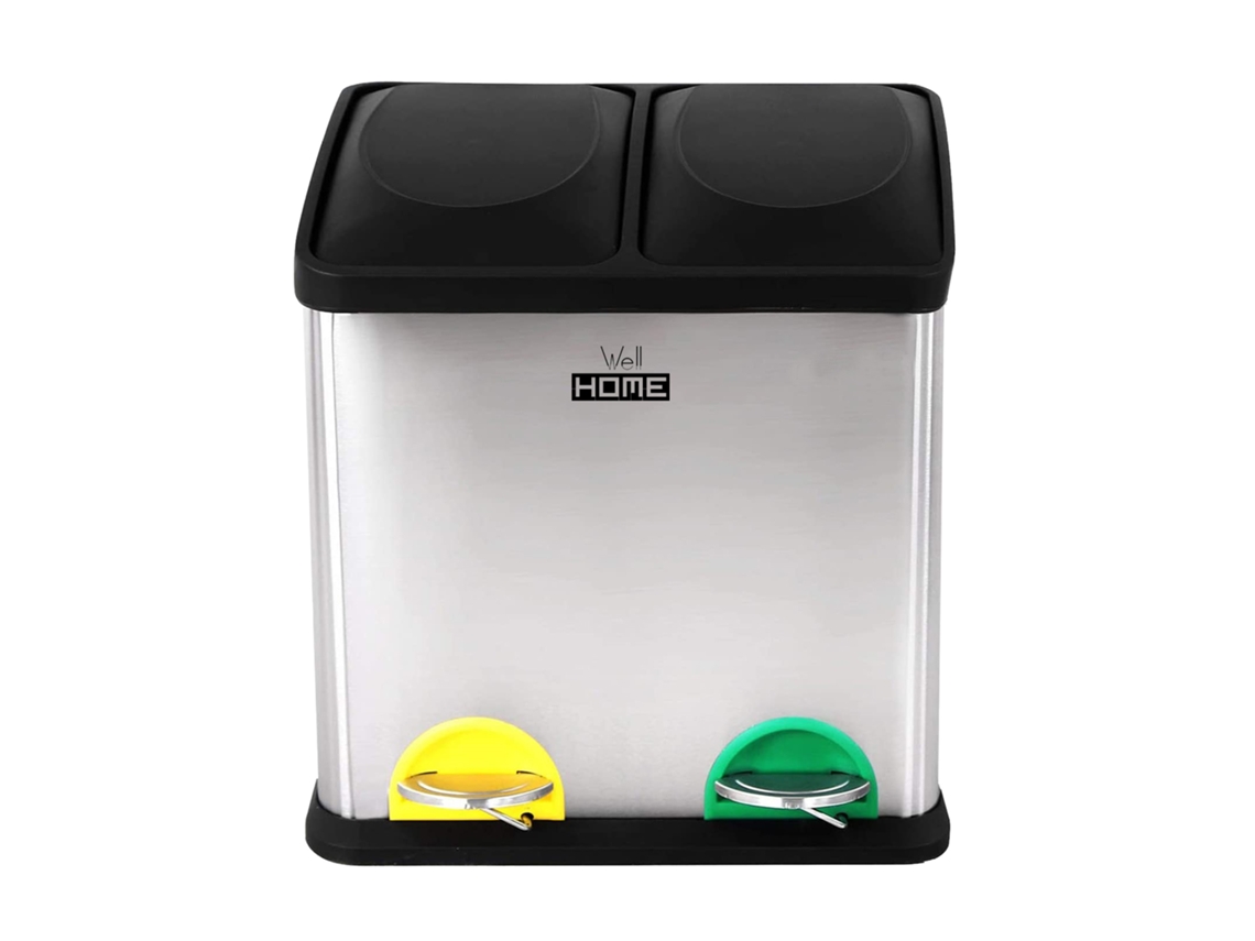 Cubo de Reciclaje Ecológico WELLHOME 2 Compartimentos x 8L cada uno
