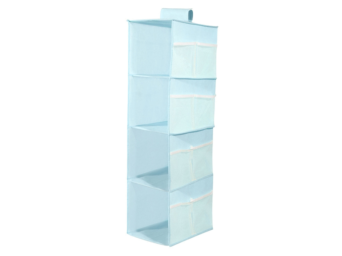 Bolsa De Almacenamiento Colgante Plegable De Tela Oxford De 4 Capas Para Sujetadores, Bragas Y Calcetines - Azul