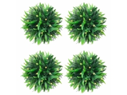 Conjunto 4 Bola De Boj Artificial VIDAXL Verde Polietileno