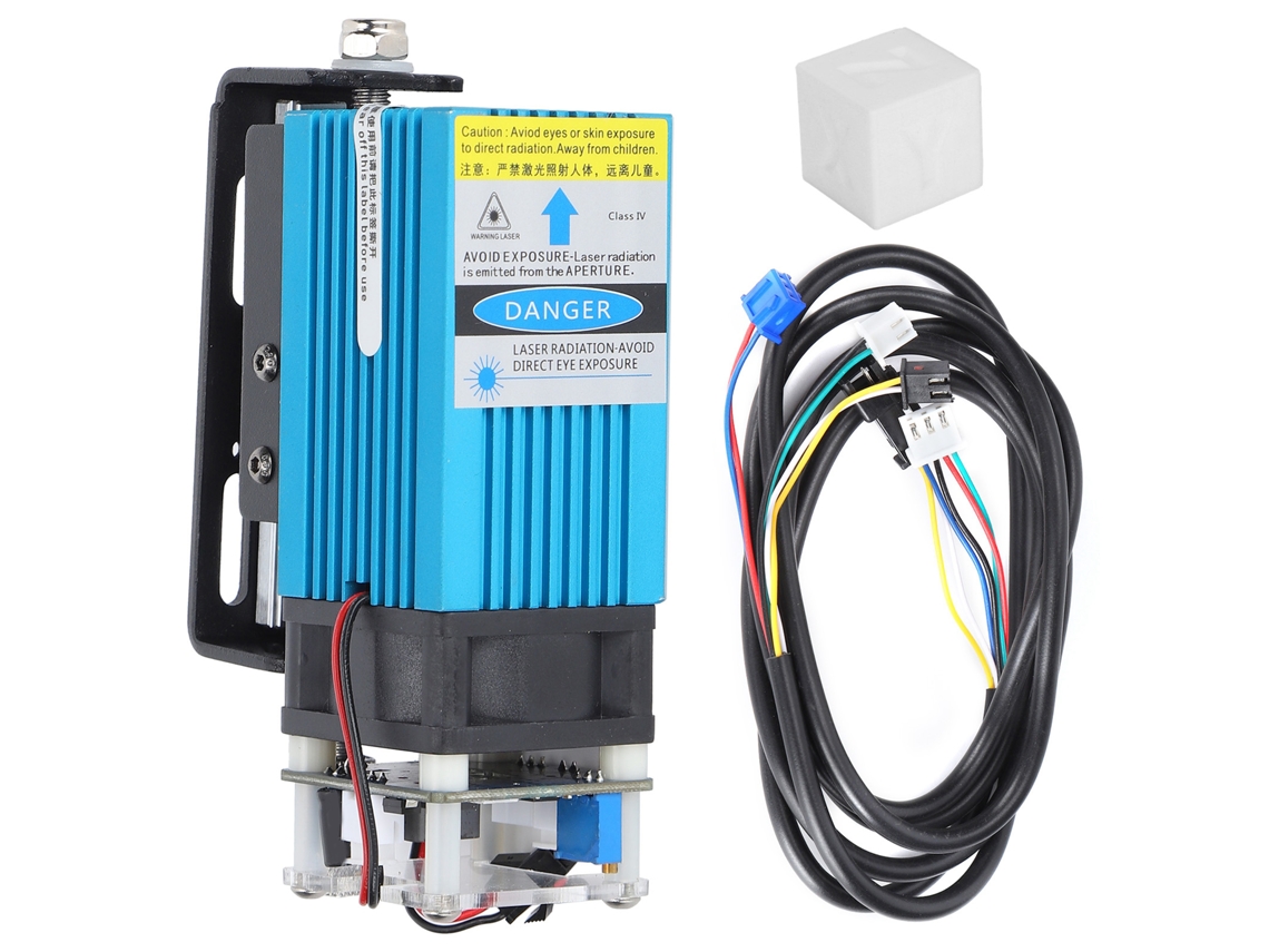 Máquina de grabado y corte láser DIY con módulo de enfoque, línea de 1 metro, luz azul dorada
