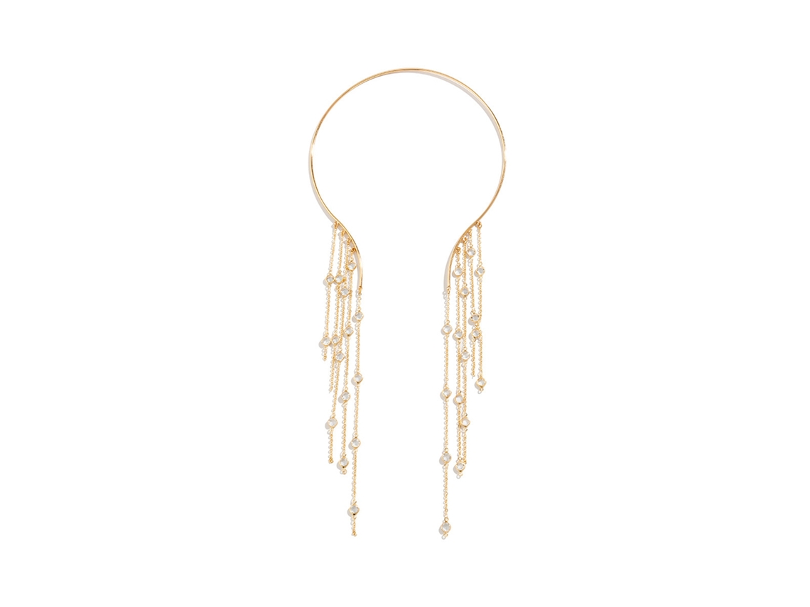 Elegante Y Duradero Collar Abierto De Hierro Y Cobre, Ideal Para Fiestas Y Bodas. Mujer, 04 Gold