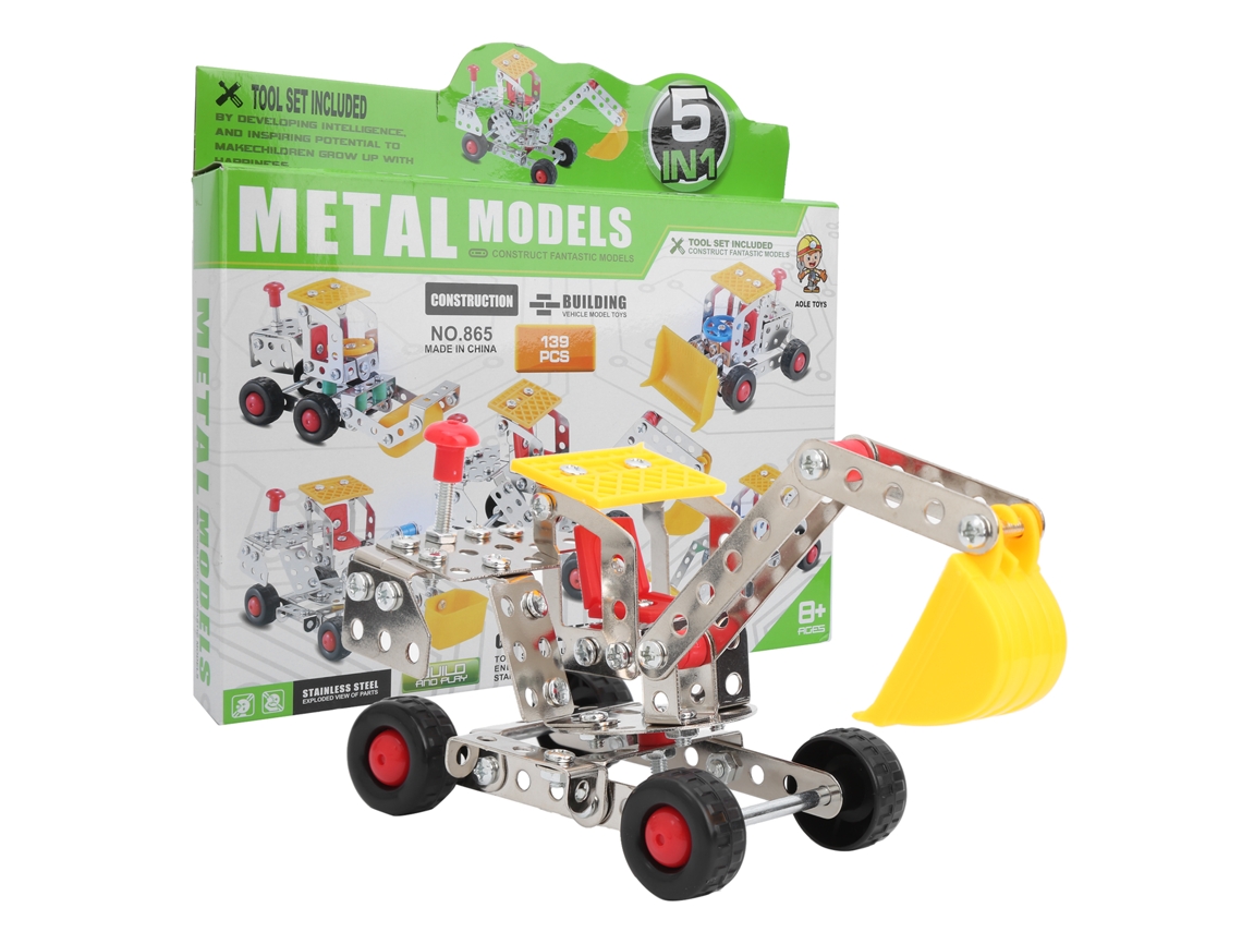 Brinquedo Educativo Carro Engenharia Metal Diy Blocos Montagem Modelo Para Crianças