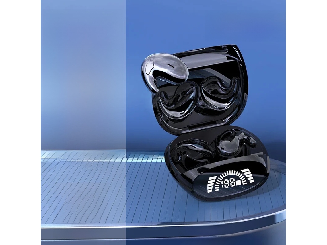 Auriculares Inalámbricos Negros Con Cancelación De Ruido Invisible, Miniestéreo, Resistentes Al Agua Y Con Micrófono.