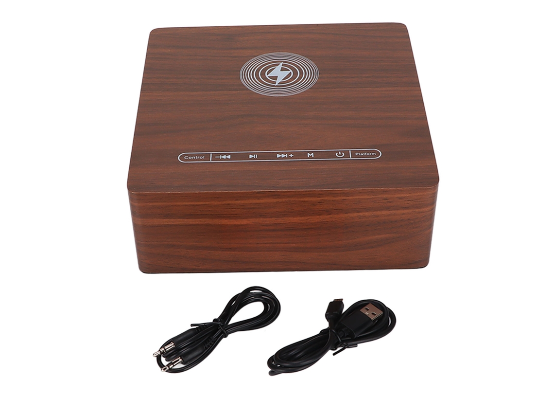 Reloj Despertador Con Altavoz Bluetooth, Altavoz Bluetooth Inalámbrico De Madera Para Dormitorio, Mesita De Noche U