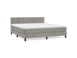Maison Exclusive - Cama Box Spring Con Colchón Terciopelo Gris Claro 180x200 Cm