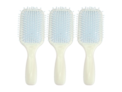 3pcs Cepillo De Pelo De Pala Silicona Masajeador Portátil Desenredante Para Mujeres