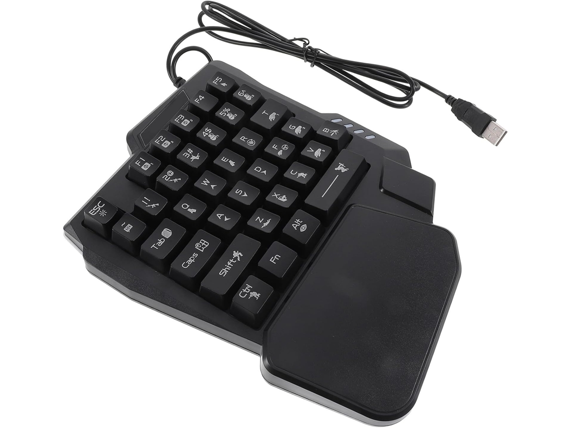 Teclado Mecânico De 35 Teclas Com Teclas Em Abs E Luzes Led - Compacto E Prático