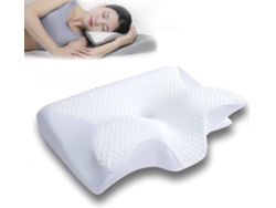 Almohada Cervical De Espuma Viscoelástica Transpirable, Almohada Ergonómica Para Dormir, Alivia El Dolor De Cuello, Color Blanco. Digitallab