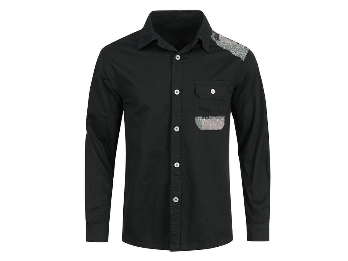 2026-camisa Casual Para Hombre Mystdiy Con Cuello Lapel Y Manga Larga