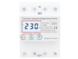 Protector De Voltaje Ajustable Trifásico Lcd Autoresetable Multifuncional Stvp936 230v 400v Ac 50a