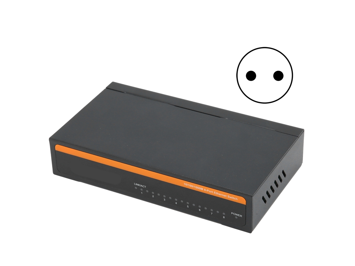 Conmutador Gigabit Ethernet De 8 Puertos Tbcs5008e, Estable, Plug And Play, Con Carcasa De Aluminio Para Redes Informáticas.