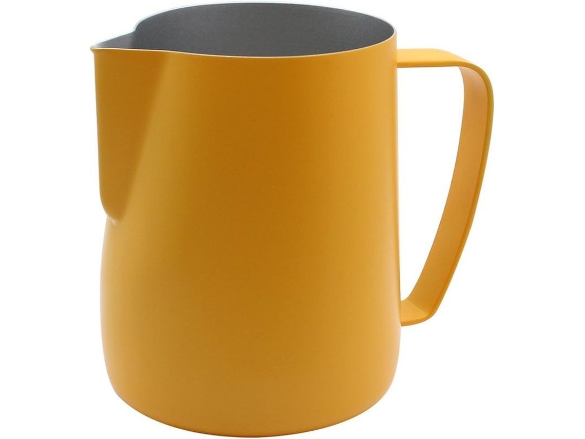 Jarra De Café Con Leche Linjou 304 De Acero Inoxidable De 600 Ml, Color Amarillo.