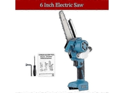 Motosierra eléctrica de 6 pulgadas para batería Makita de 18 V. Motosierra de mano para jardín con engrasador automático. Herramienta eléctrica para cortar madera.