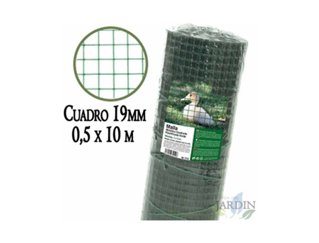 Malla Metálica Cuadrada Plástica Verde (Cuadro 19Mm 0,5 X 10 M) SUINGA