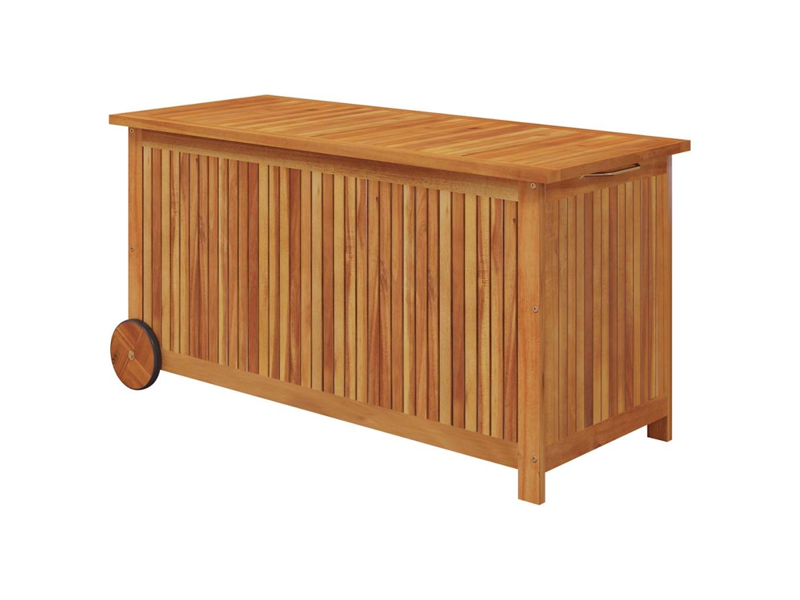 Caja de almacenamiento para jardín de acacia maciza con ruedas MAISON EXCLUSIVE (113 x 50 x 58 cm)