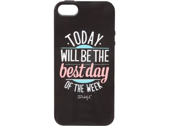 Carcasa iPhone 5, 5s MR. WONDERFUL Best day Negro