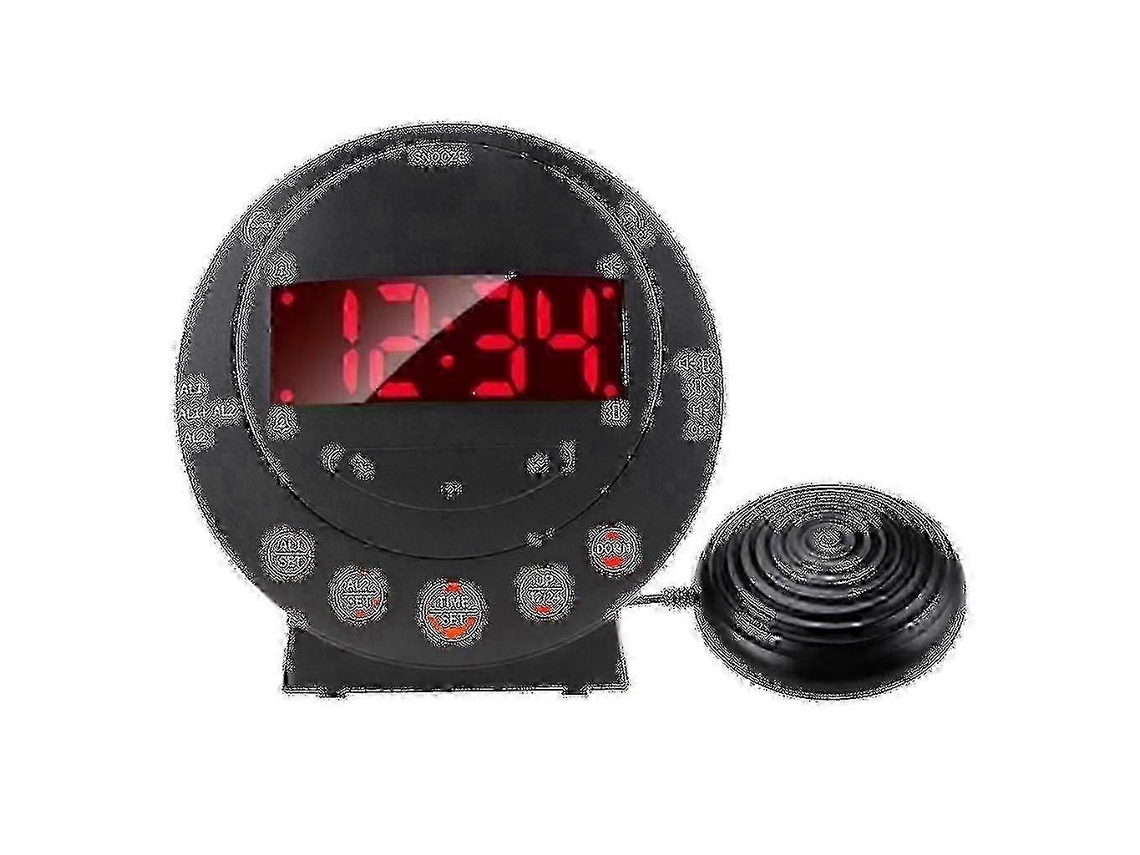 Potente reloj despertador vibratorio con batería CR2016, cable de alimentación de 1 m y cable de vibración de 1,45 m, adecuado para diversos entornos.