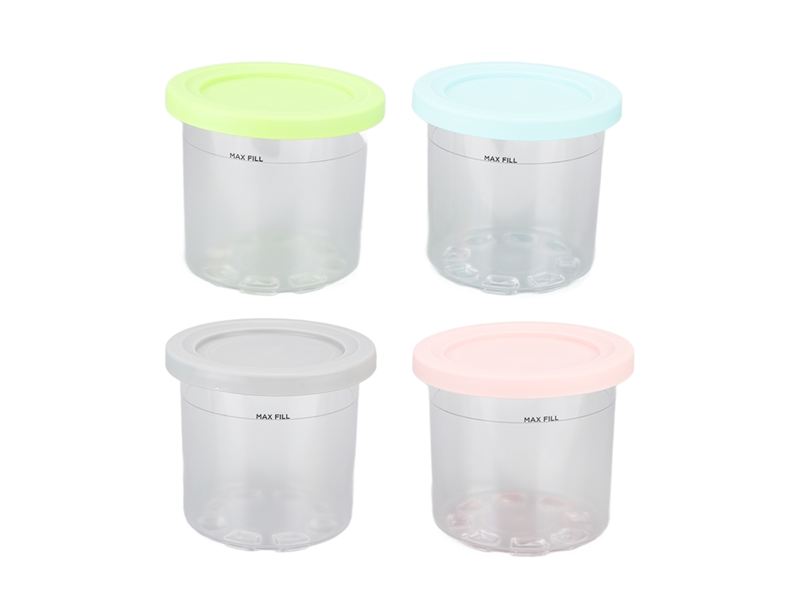 4 Latas De Plástico Para Helado Para Máquinas De Helado Ninja Nc299amz Y Nc300s Series Creami