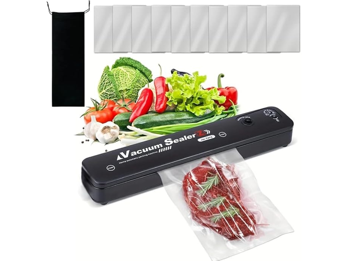 Envasadora De Alimentos Al Vacío Con 10 Bolsas De 17x25 Cm Para Carne, Fruta Y Restos Siurn