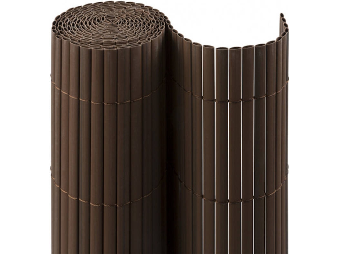 Cañizo PVC Doble Cara con Bridas Estera de PVC COMERCIAL CANDELA (Marrón-1.5 x 3 m)