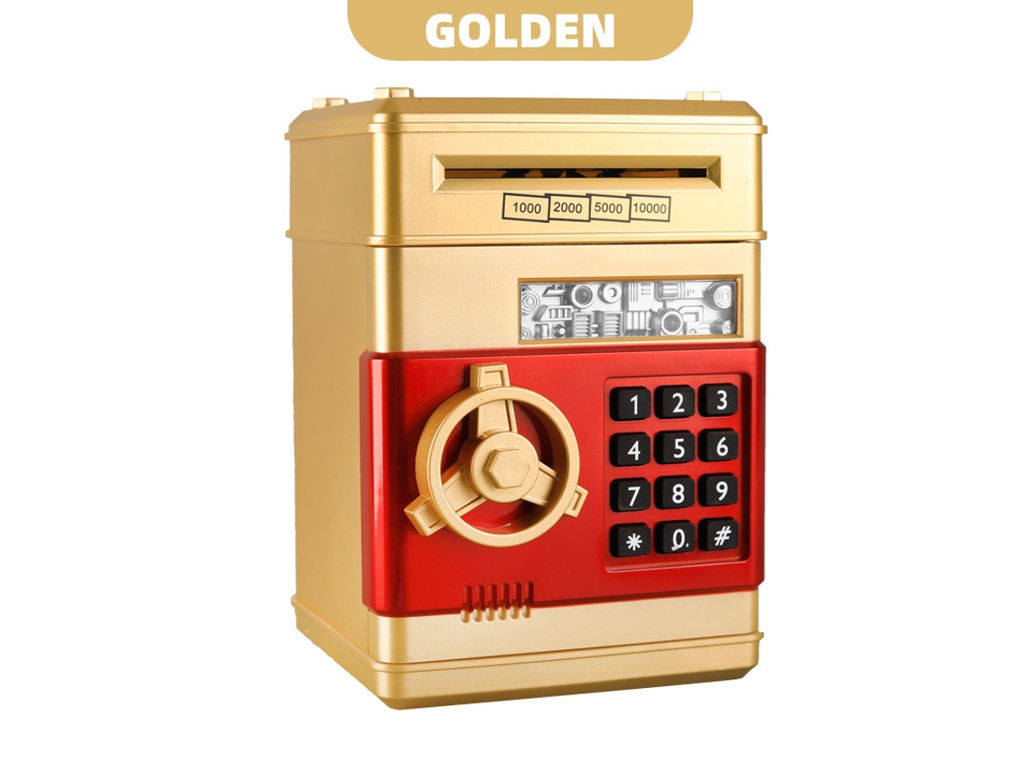 Caja de contraseñas de dibujos animados para niños, cajero automático de depósitos bancarios, juguete para niños pequeños, Ahorra dinero Digitallab (dorado)