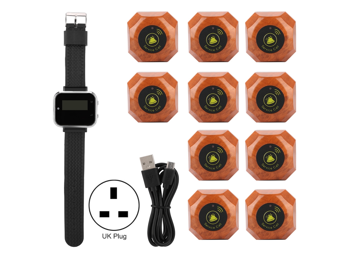 Sistema De Localizadores Inalámbricos Ctw05+ctt20 Para Restaurantes 10 Unidades De Localizadores En Forma De Posavasos