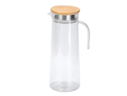Jarra de acrílico transparente de 1,2 l para agua fría o jugo con tapa de bambú