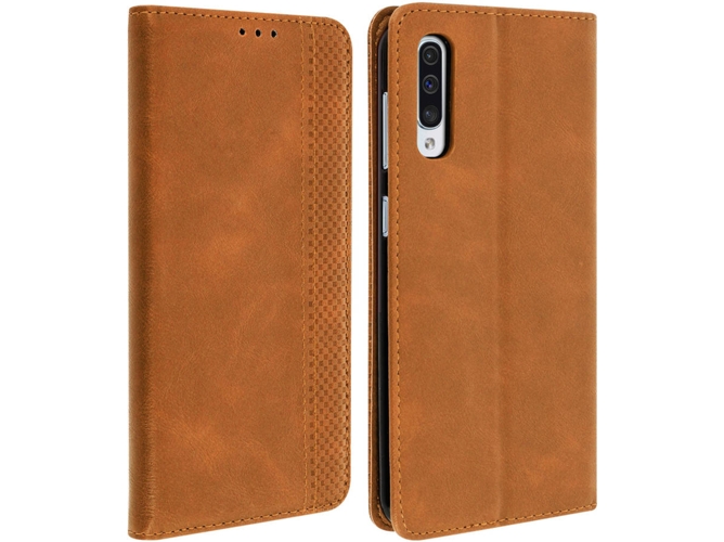 Funda Samsung Galaxy A50 AVIZAR Vintage Wallet Marrón