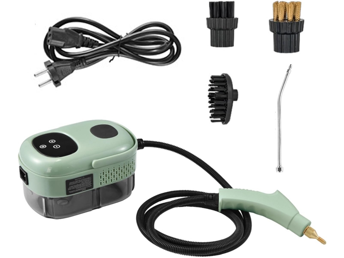 Limpiador A Vapor Con Pantalla Táctil De 2500 W, 1000 Ml Para El Hogar Con 3 Cabezales De Cepillo (verde) Chrui