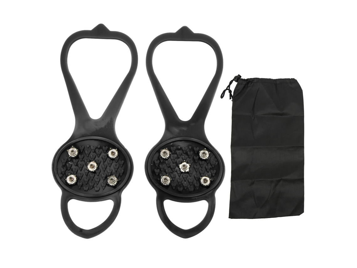1par/set Grampones Antideslizantes 5 Dientes Agarre Fuerte Duradero Para Zapatos De Escalada Invierno Negro Talla S (24‑34)