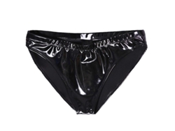 Panties De Cuero Sexy Para Mujer Open Crotch Sissy Alto Largo Pvc Tallas S-xxxl Negro Xxl Negro