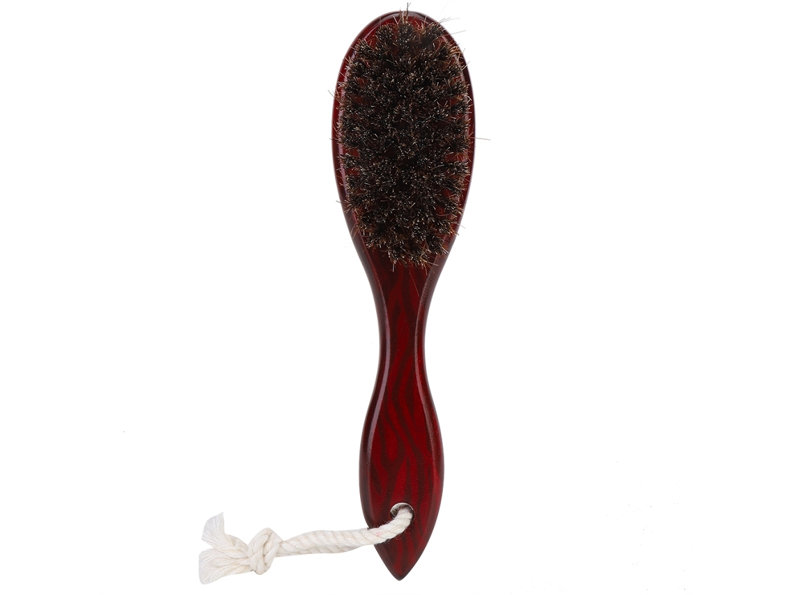 Pincel De Barba Y Peine Para Cabello Raso Con Limpieza De Cabello Roto Cepillo De Afeitado Color Rojo Rayado