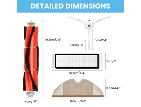 Kit de accesorios para Xiaomi Mi Robot Vacuum, para Xiaomi Robot Roborock S50 S51, piezas de repuesto, cepillo y filtros, 14 piezas