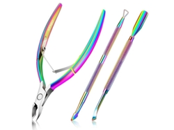 2026-kit De Manicura 3 En 1 - Alicates, Cuchillo Y Raspador De Cutículas De Acero Inoxidable Para Uñas