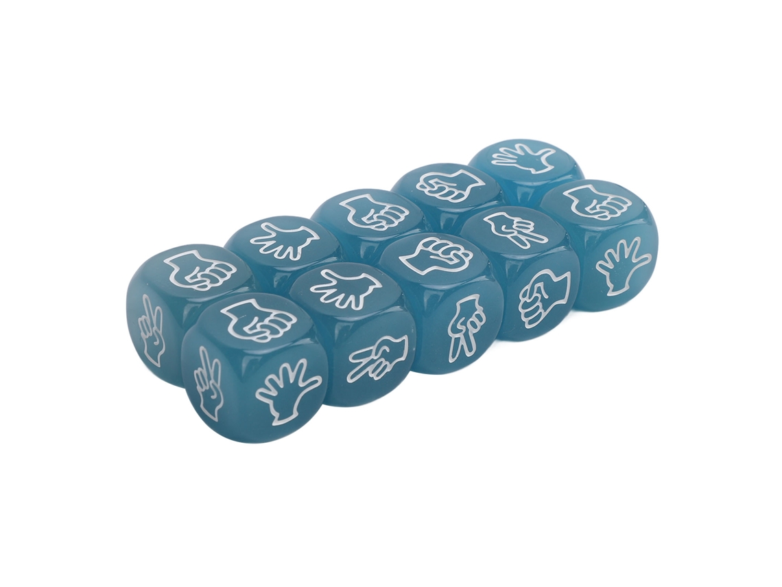 10 Dados Luminosos De 6 Caras Para Juego De Piedra, Papel O Tijera - Azul