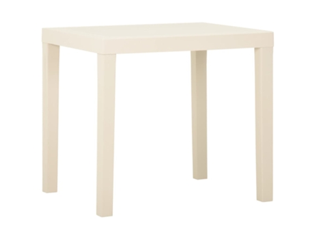 vidaXL Mesa de jardín de plástico blanca 79x65x72 cm