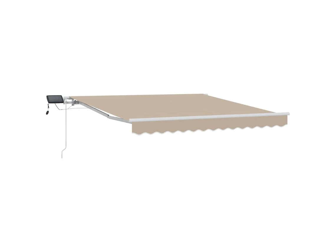 Maison Exclusive - Toldo Retráctil Manual Beige 350 X 250 Cm Tela Y Acero