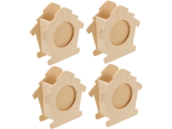 Portalápices De Madera Natural De 4 Piezas