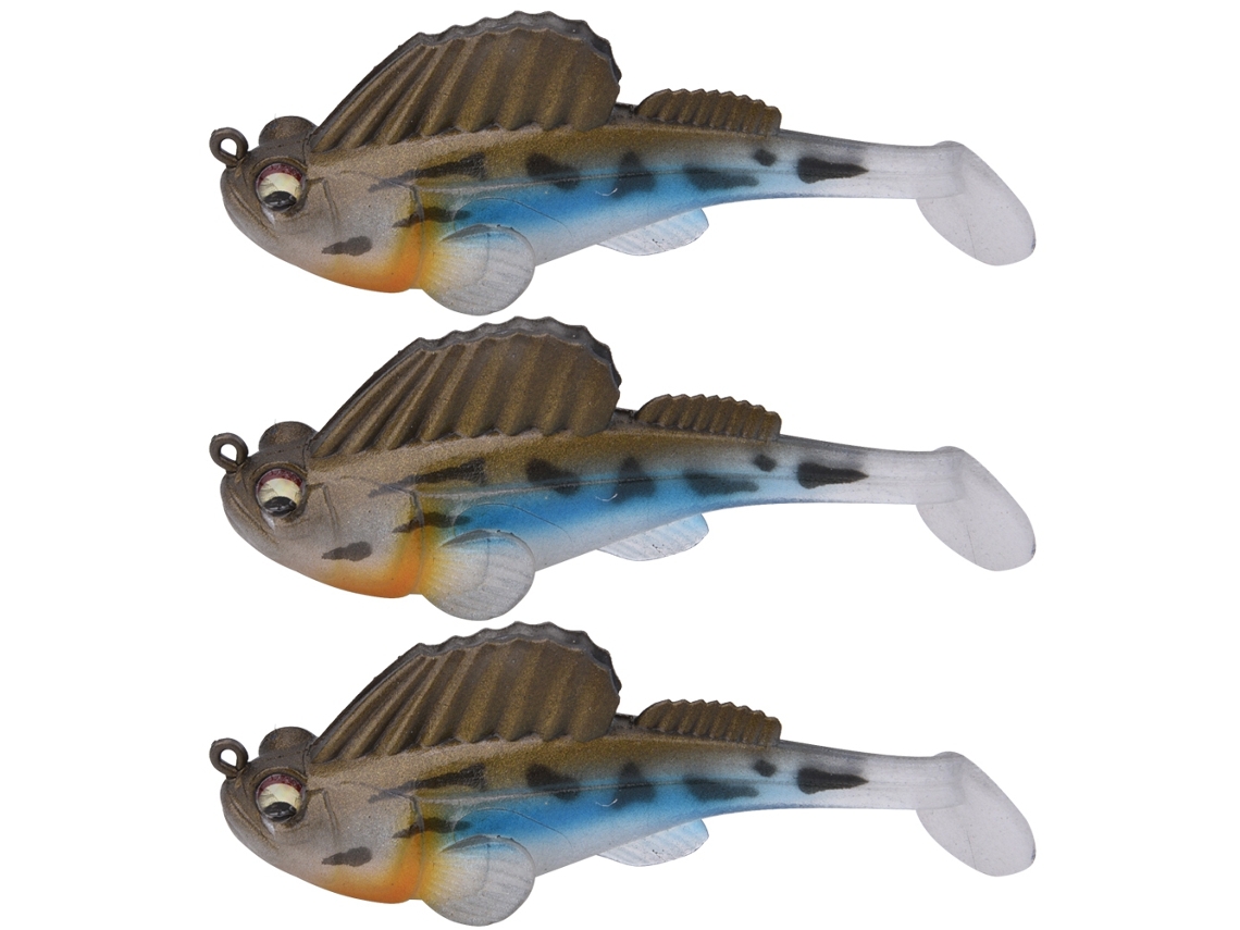 Juego De 3 Señuelos Artificiales De Pesca Fat Head Swimbaits, Accesorios 001 Con Ojos 3d Y Anzuelo Oculto.