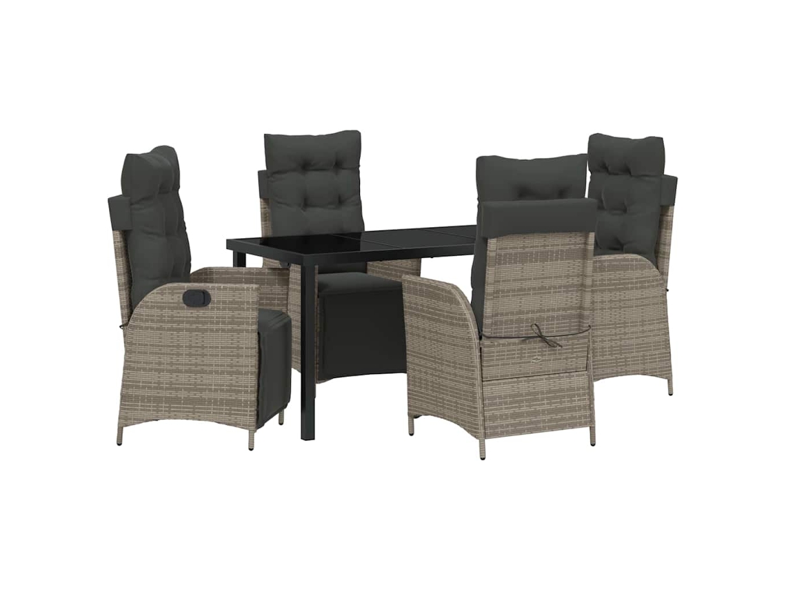 Maison Exclusive - Conjunto De Comedor De Jardín 5 Pcs Gris Ratán Sintético