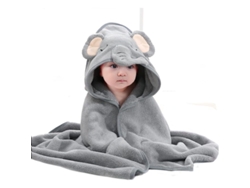 Toalla Con Capucha Para Bebé, Estampado Único De Animales, Ultrasuave Y Absorbente, Regalo Para Niños Y Niñas, Gris.
